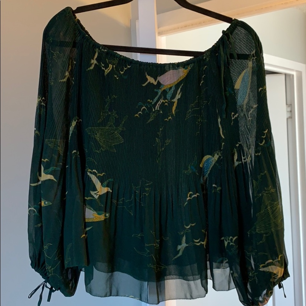 Aritzia Wilfred Talence Top Green Size M